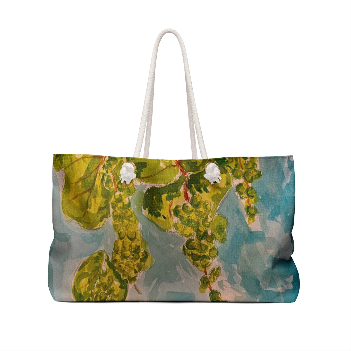 Seagrape Tote Bag, Artistic Weekender Bag with Floral Design, Perfect for Travel, Gym, Beach, Mother's Day Gift, Handmade Accessories