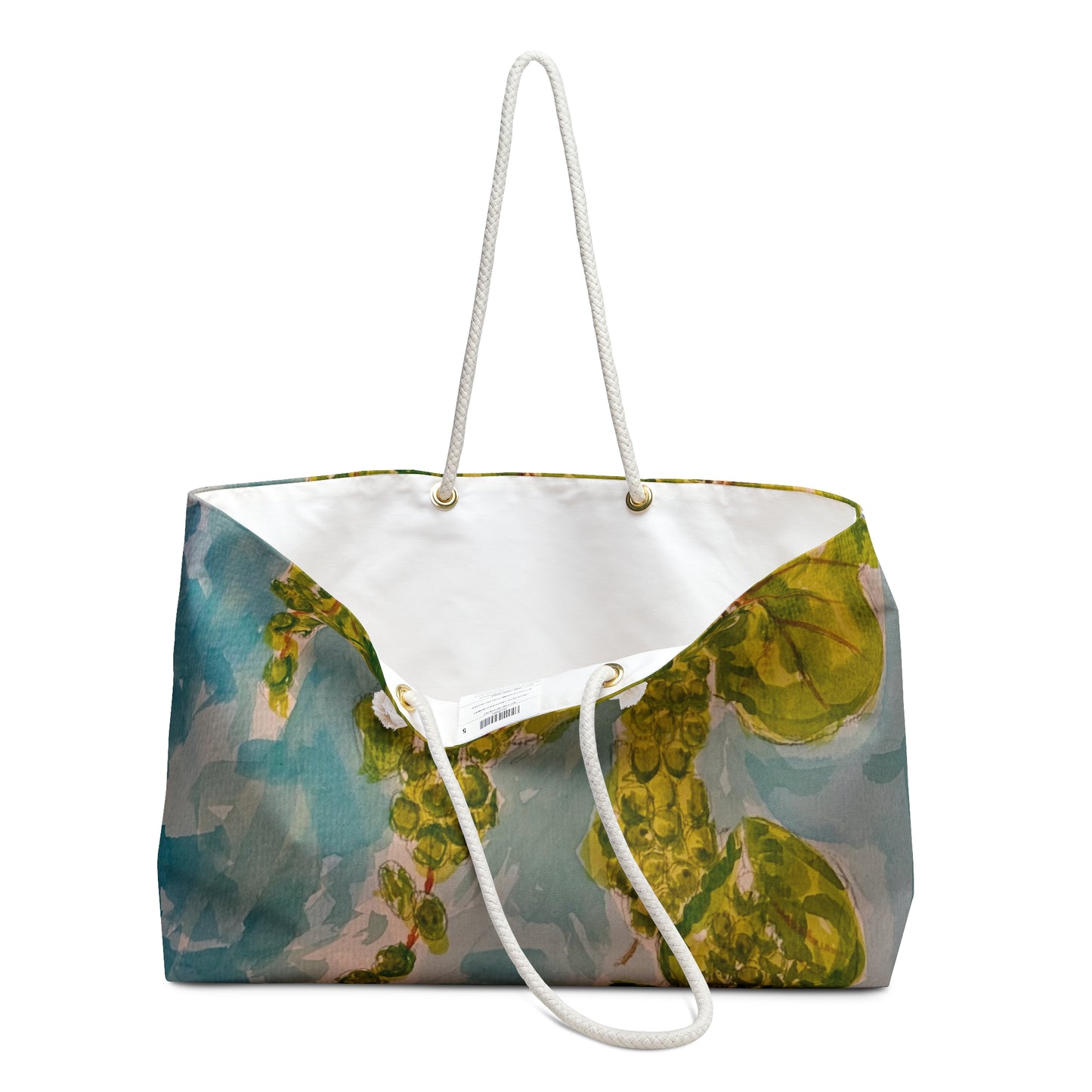 Seagrape Tote Bag, Artistic Weekender Bag with Floral Design, Perfect for Travel, Gym, Beach, Mother's Day Gift, Handmade Accessories