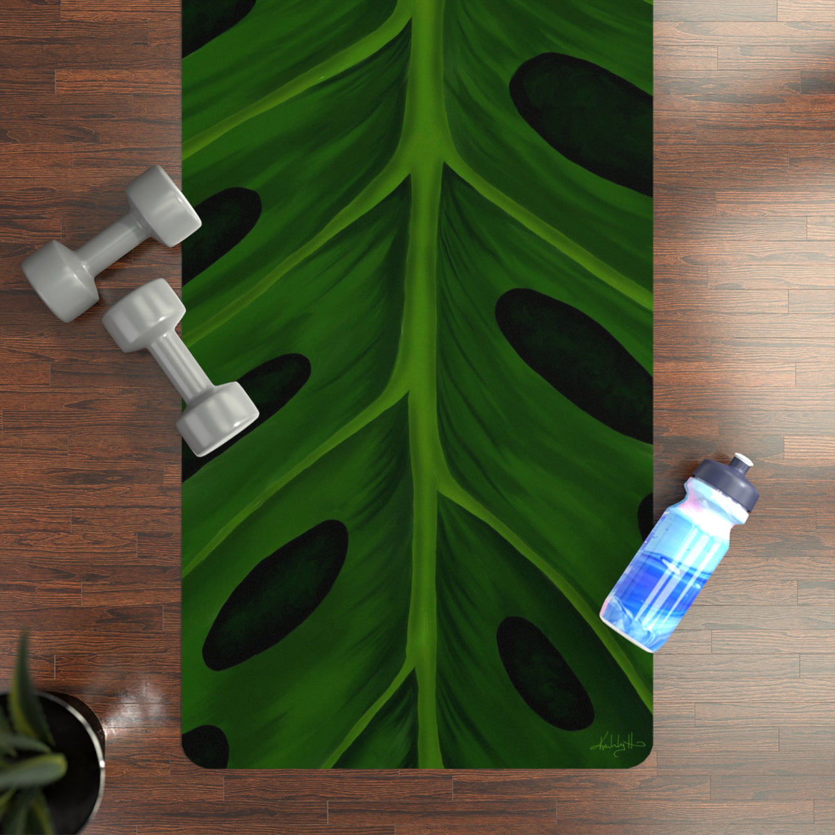 Veins & Voids Rubber Yoga Mat — Non-Slip Tropical Fitness Mat