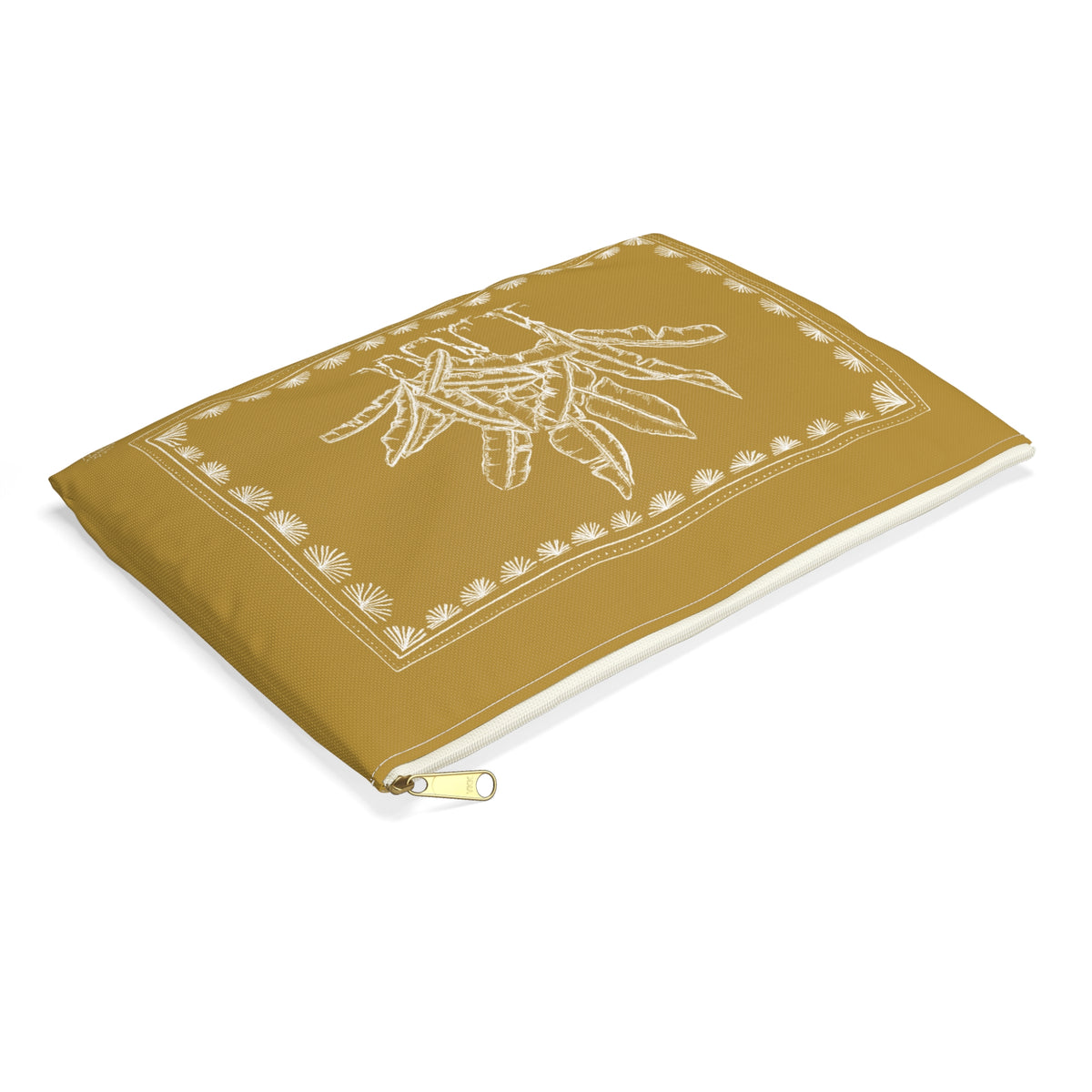 Toile Tropicale in Gold Accessory Pouch