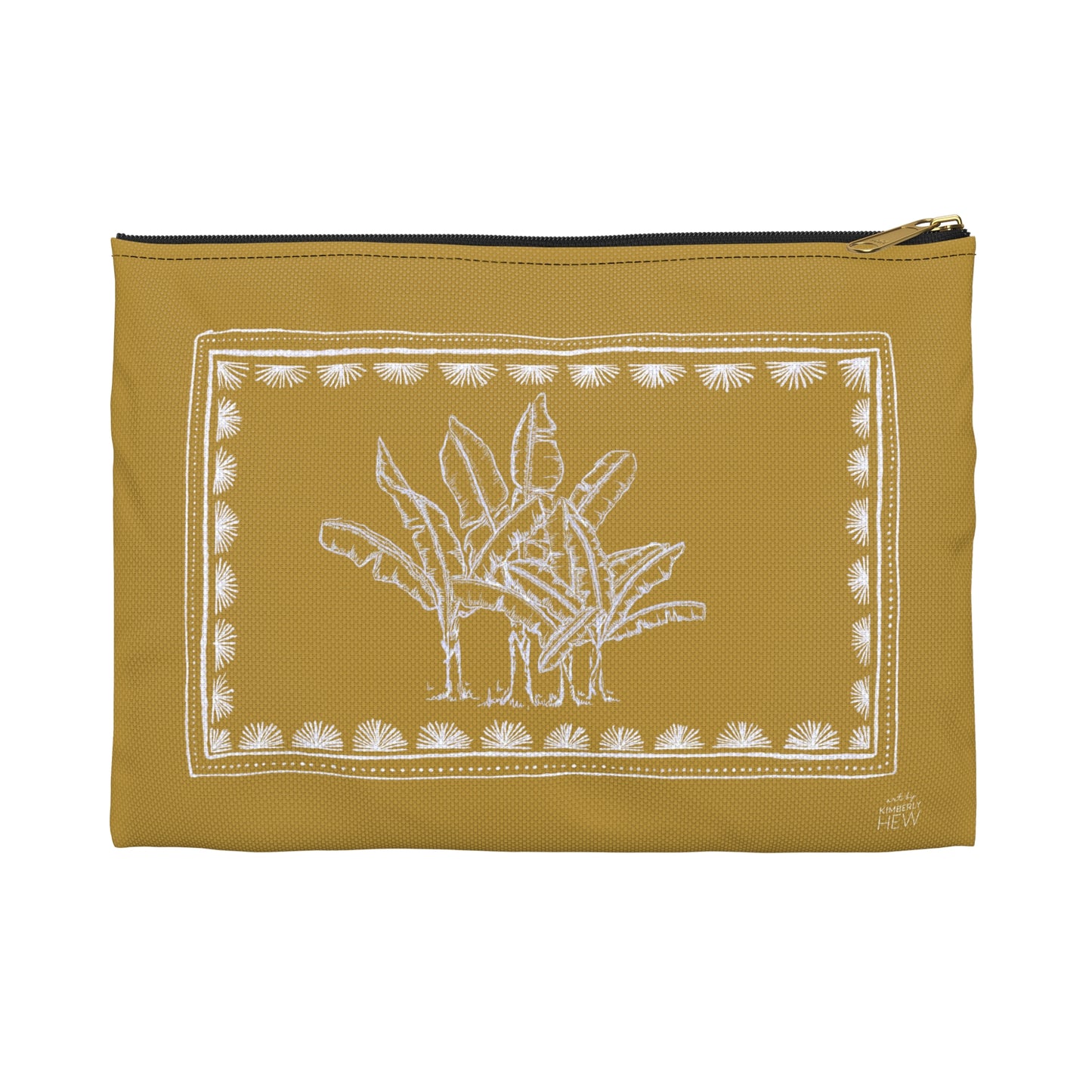 Toile Tropicale in Gold Accessory Pouch