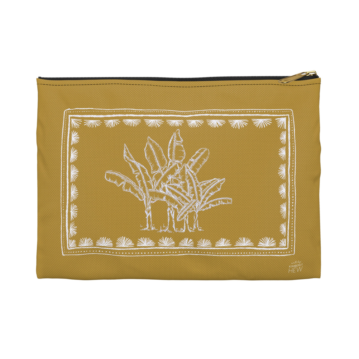 Toile Tropicale in Gold Accessory Pouch