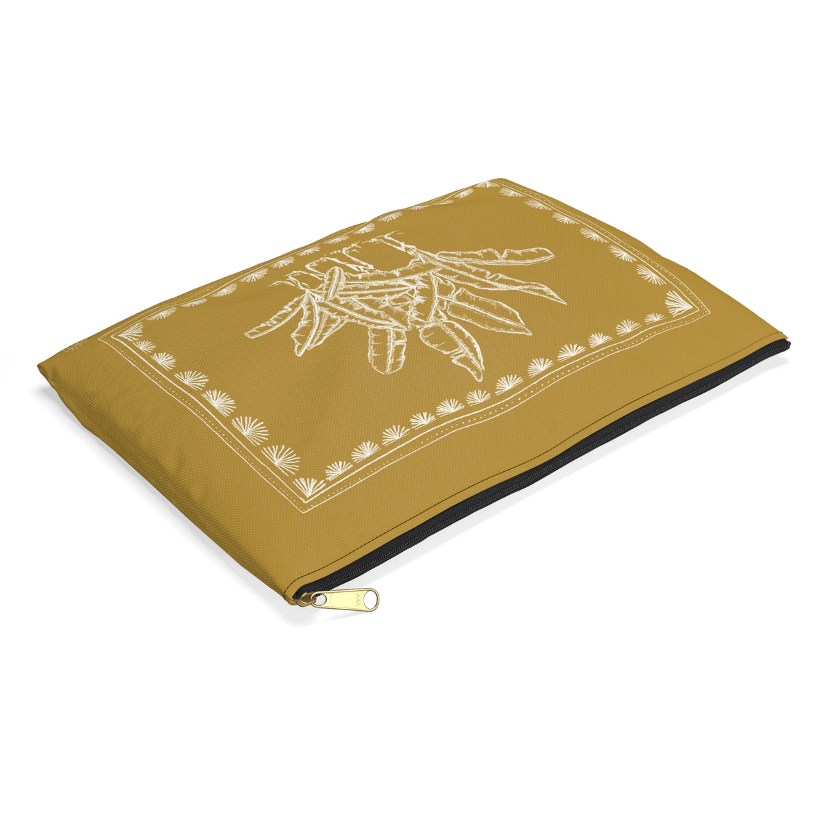 Toile Tropicale in Gold Accessory Pouch