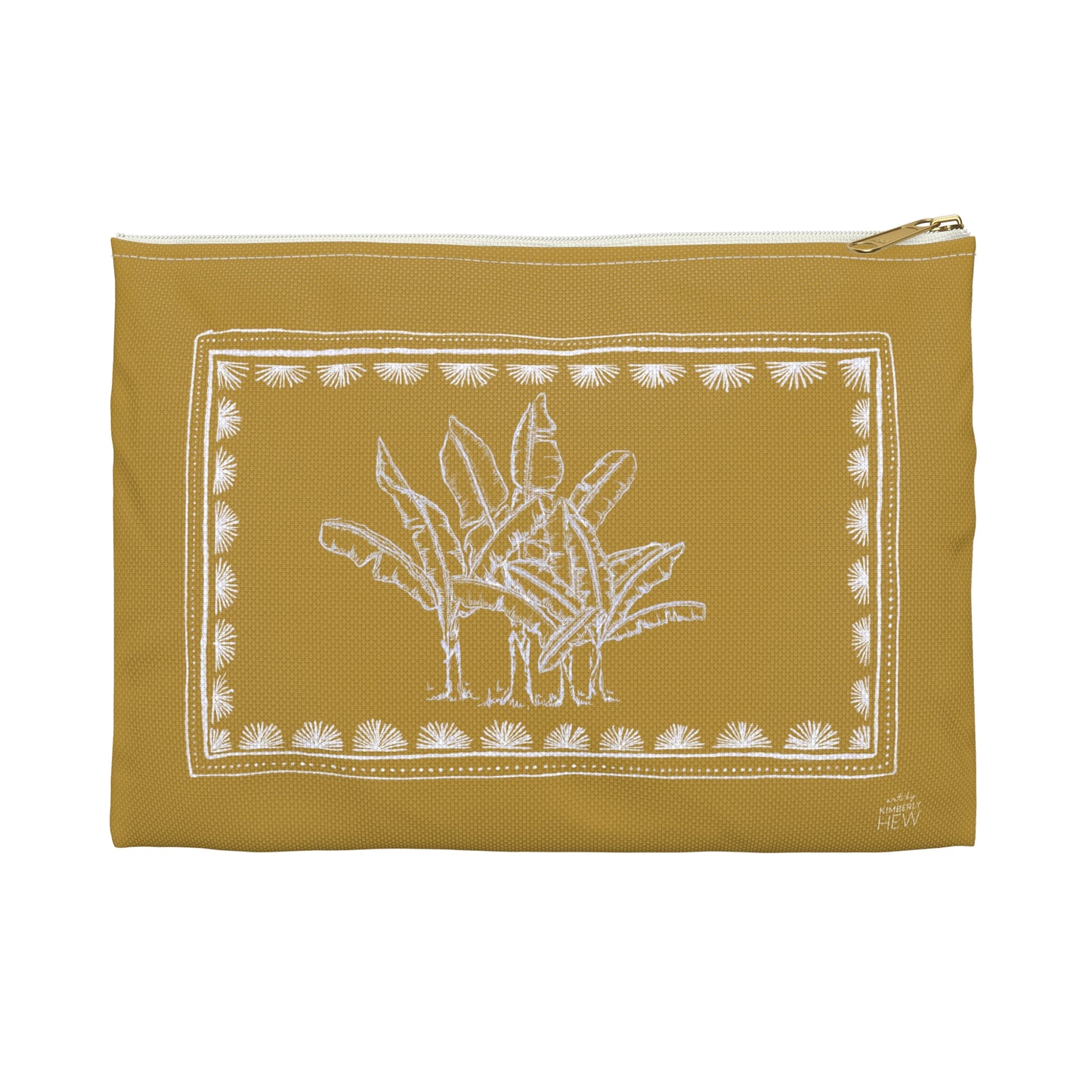 Toile Tropicale in Gold Accessory Pouch