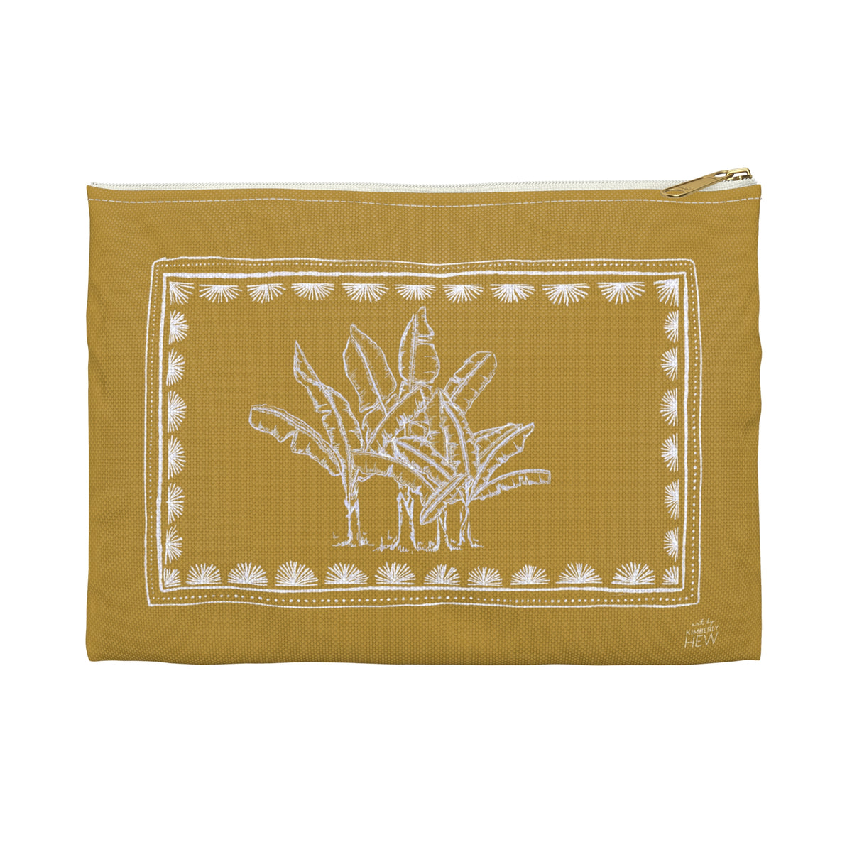 Toile Tropicale in Gold Accessory Pouch