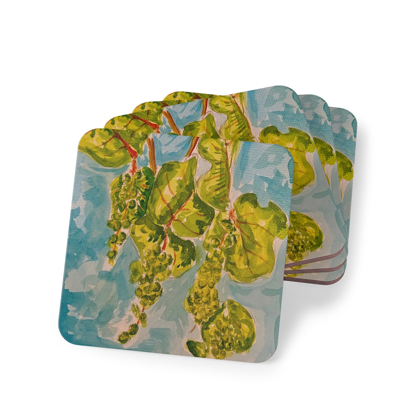 Watercolor Seagrape Coasters