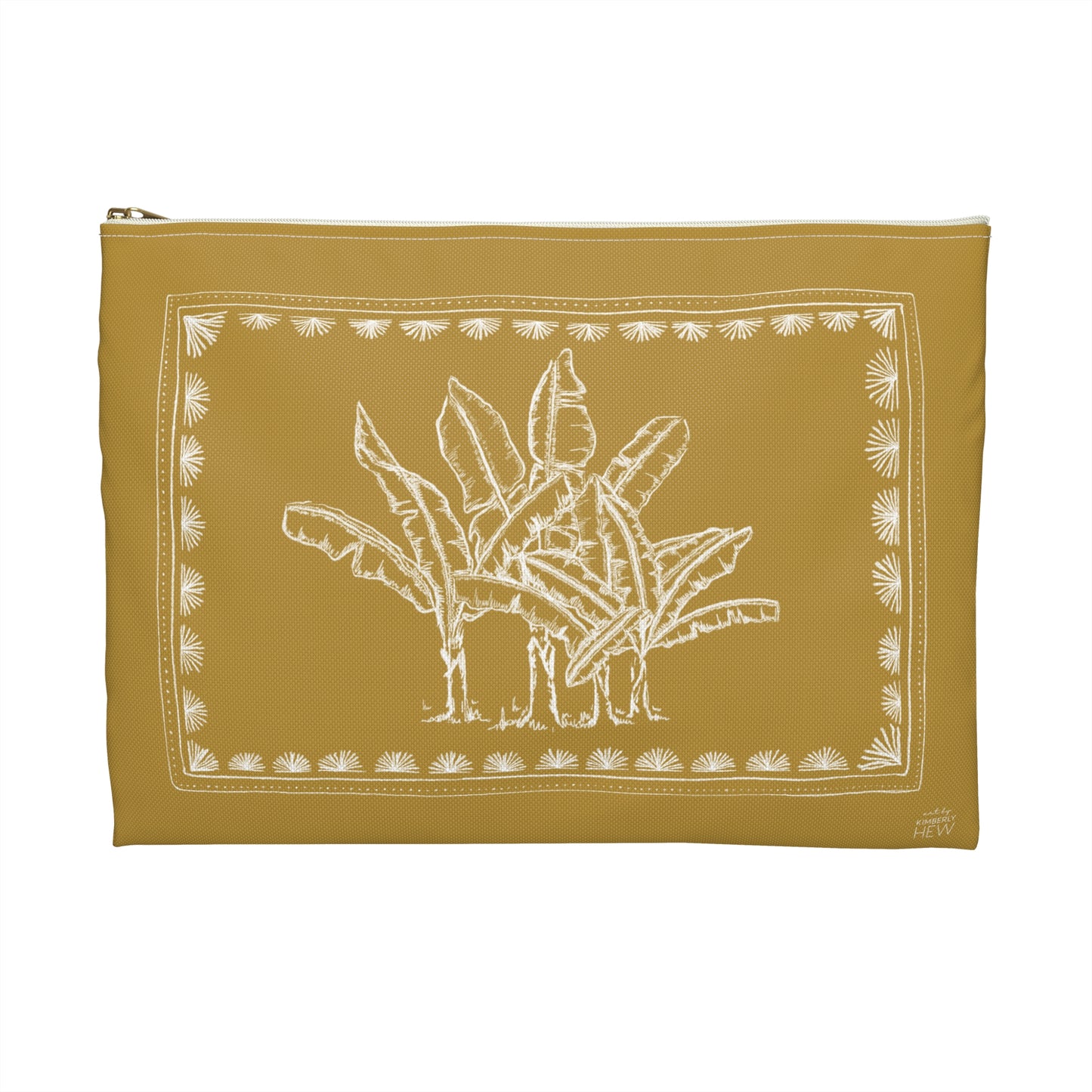 Toile Tropicale in Gold Accessory Pouch