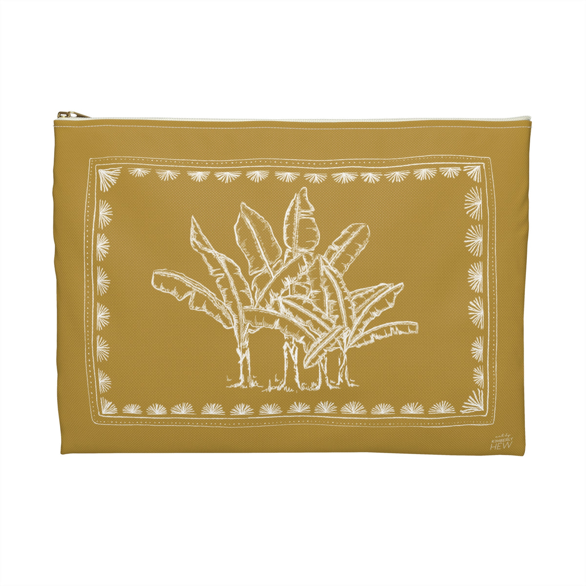 Toile Tropicale in Gold Accessory Pouch