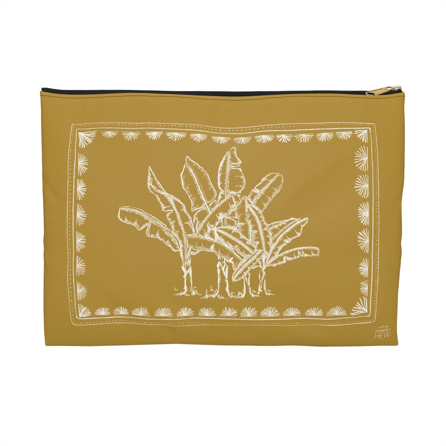 Toile Tropicale in Gold Accessory Pouch