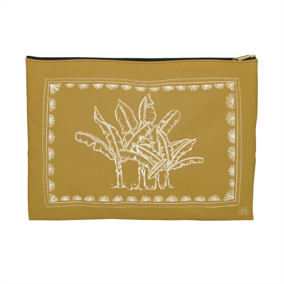 Toile Tropicale in Gold Accessory Pouch
