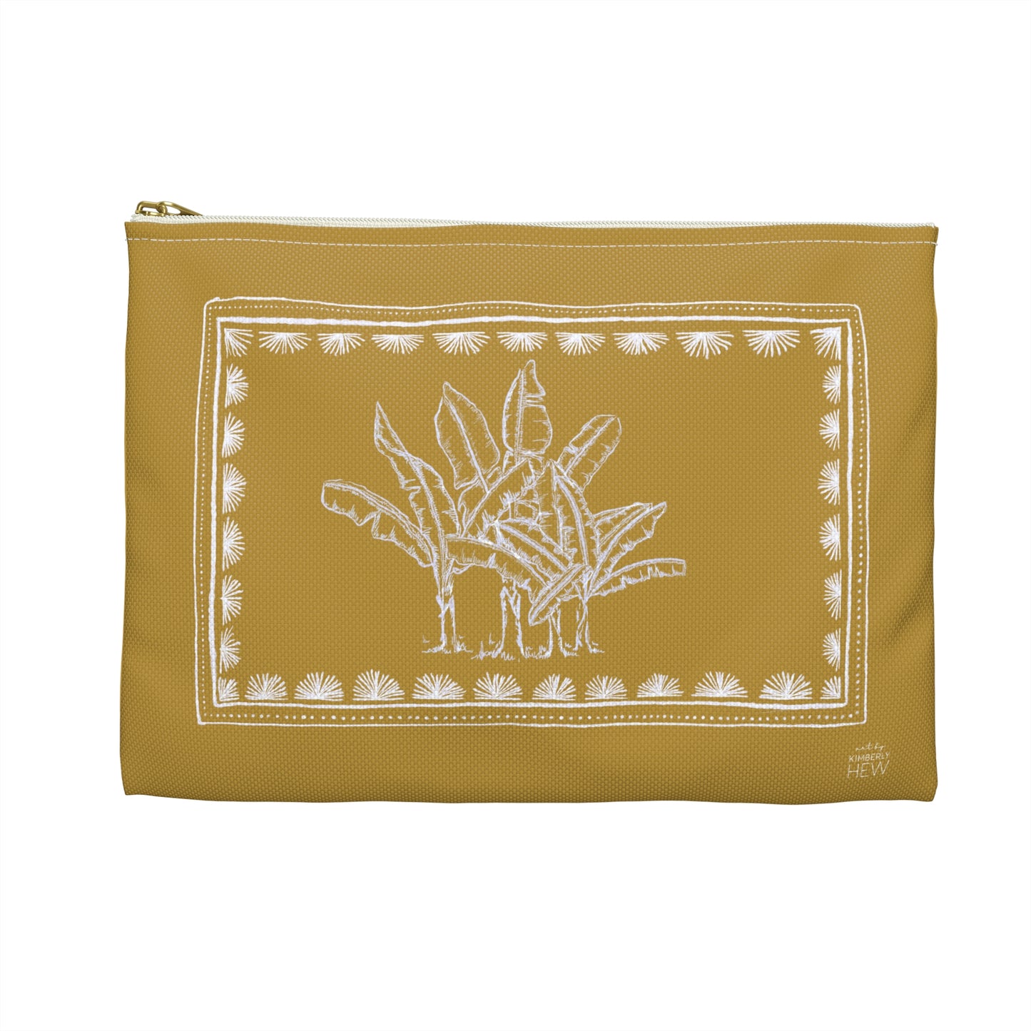 Toile Tropicale in Gold Accessory Pouch