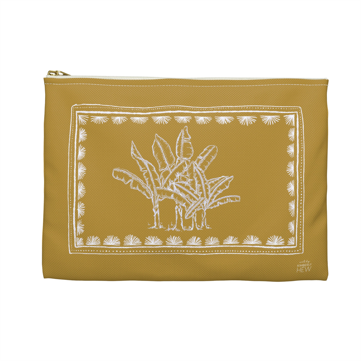 Toile Tropicale in Gold Accessory Pouch