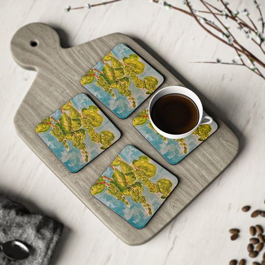 Nature-Inspired Coasters | Eco-Friendly Drink Coasters, Botanical Coaster Set, Living Room Decor, Gift for Wine Lovers, Housewarming [...]