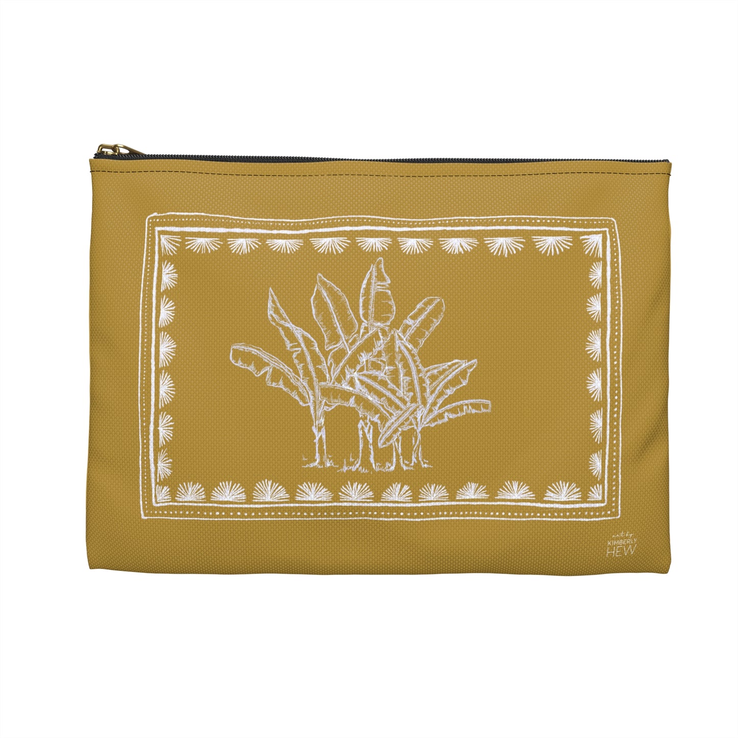 Toile Tropicale in Gold Accessory Pouch