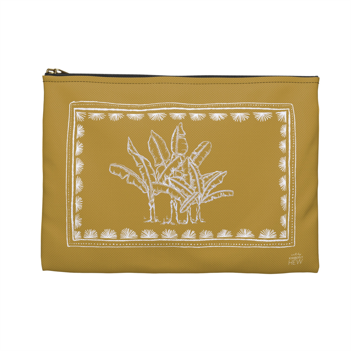 Toile Tropicale in Gold Accessory Pouch