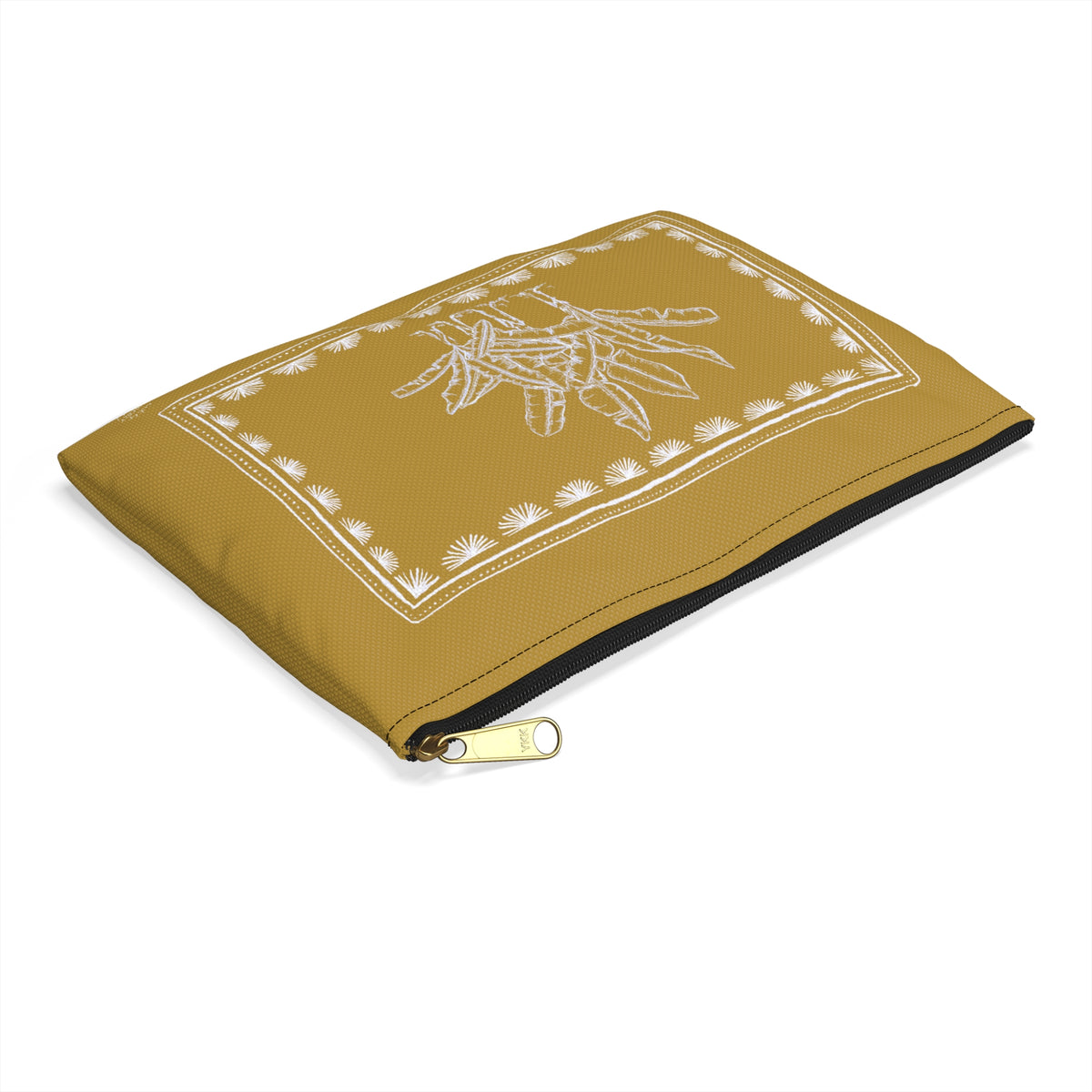 Toile Tropicale in Gold Accessory Pouch