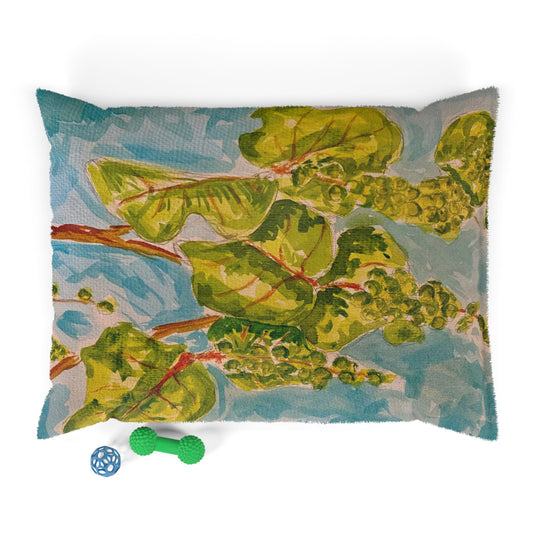 Watercolor Seagrapes Pet Bed for Cozy Naps, Pet Accessories