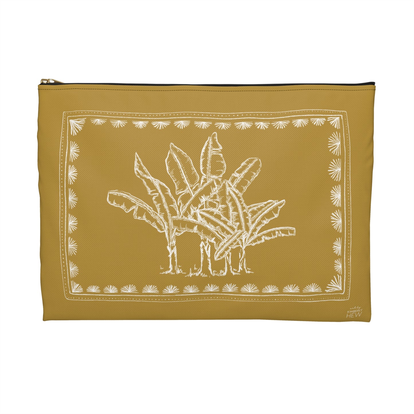 Toile Tropicale in Gold Accessory Pouch