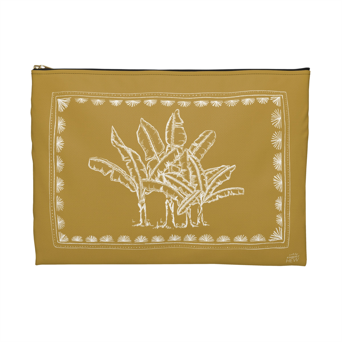 Toile Tropicale in Gold Accessory Pouch
