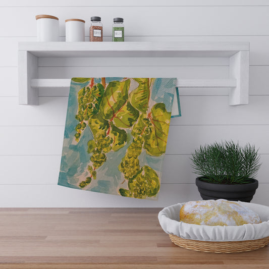 Seagrape Tea Towels, Rustic Kitchen Decor, Farmhouse Style, Functional Art, Eco-Friendly Gift, Hostess Gift