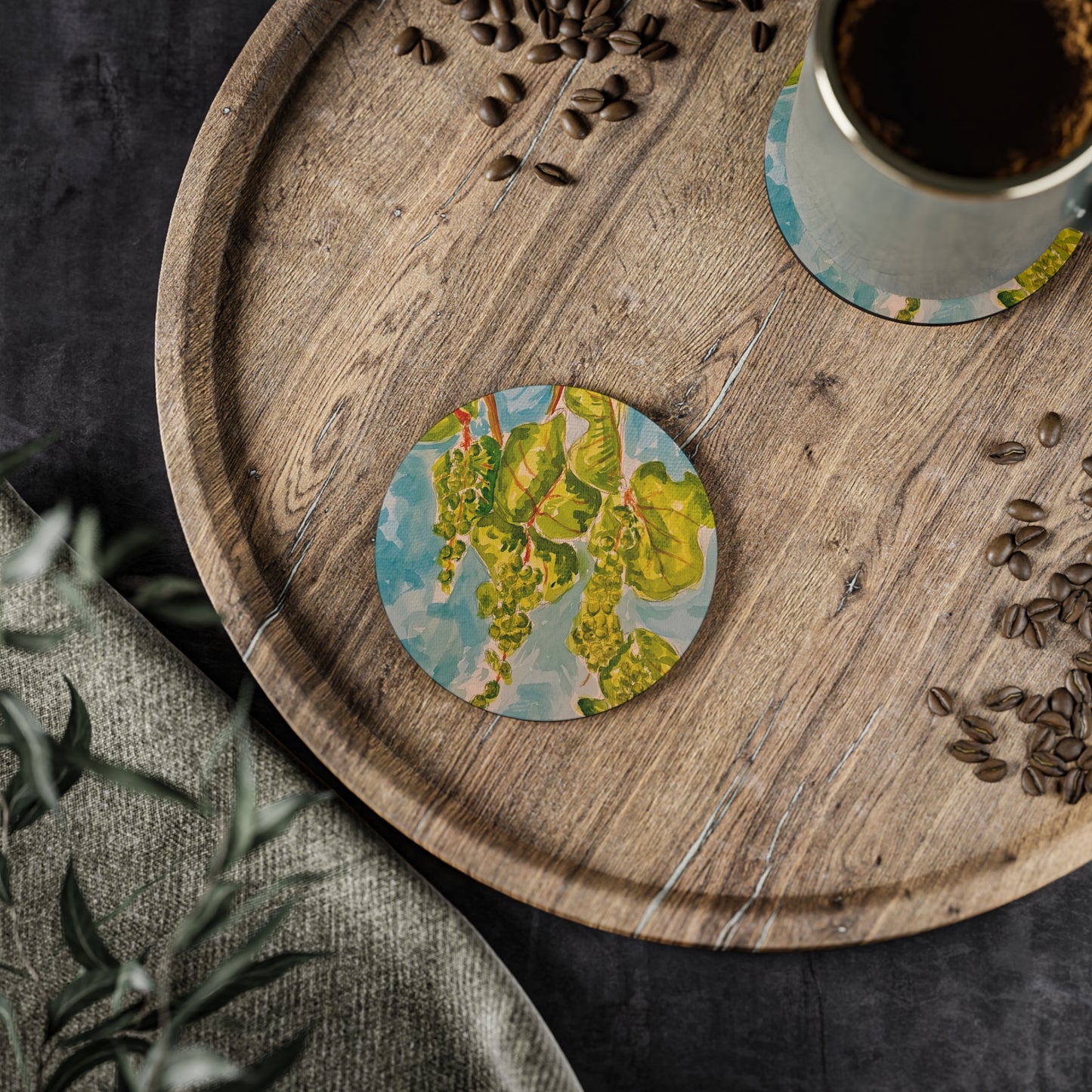 Watercolor Seagrape Coasters