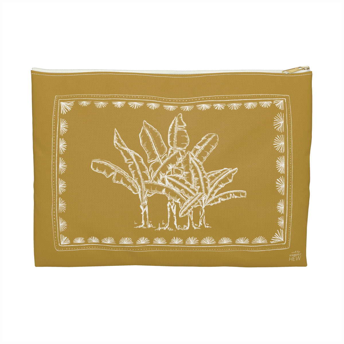 Toile Tropicale in Gold Accessory Pouch
