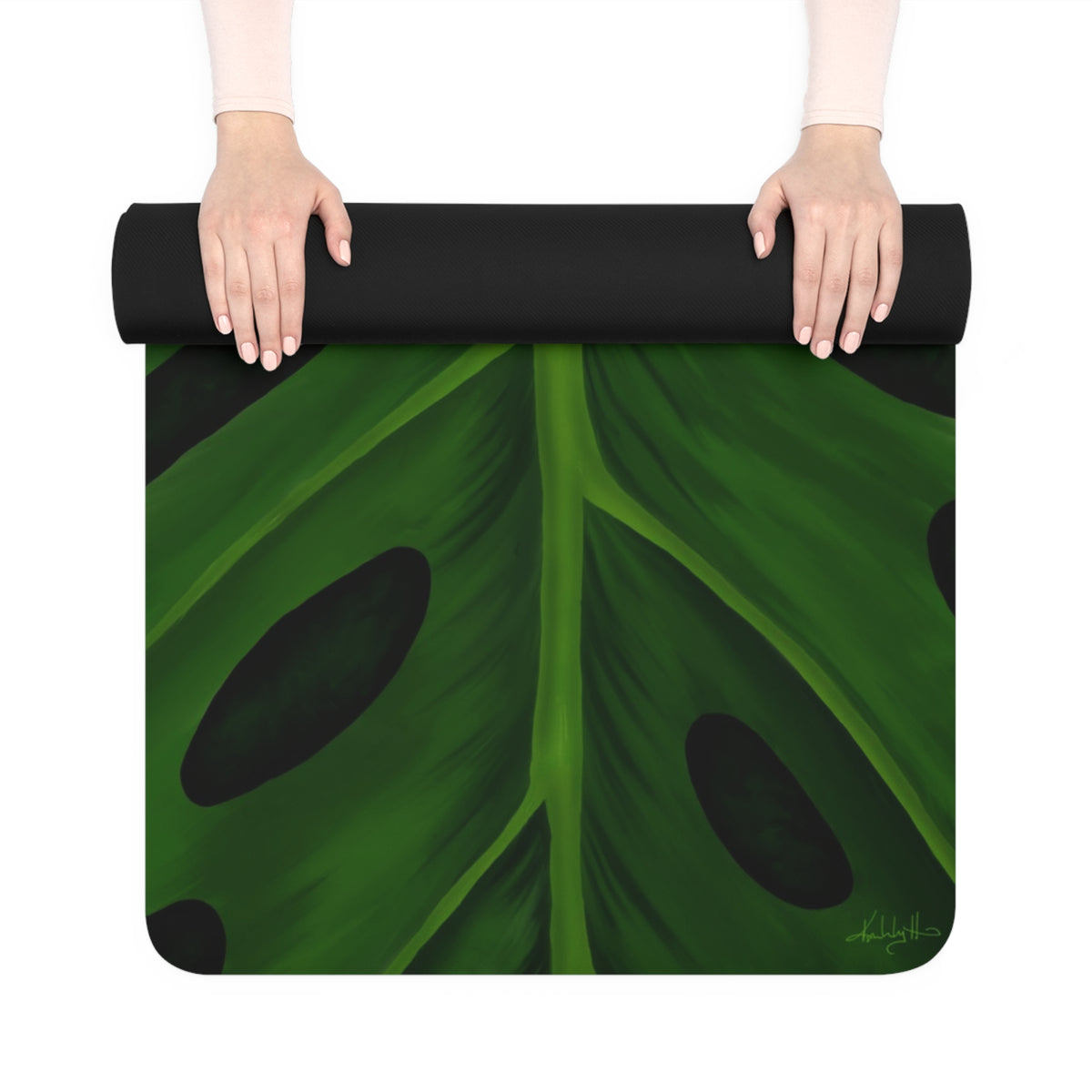 Veins & Voids Rubber Yoga Mat — Non-Slip Tropical Fitness Mat