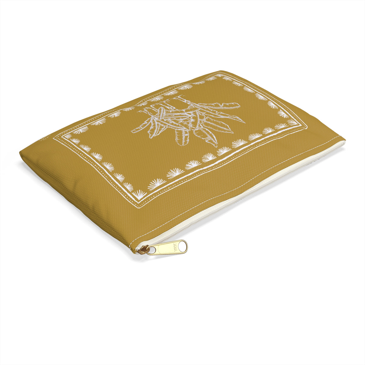 Toile Tropicale in Gold Accessory Pouch